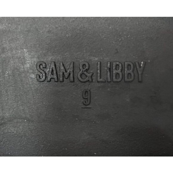 Sam & Libby Rylan Black Lug Sole Loafers Gold Buckle Detail Size 9 Womens Shoes - Picture 12 of 12